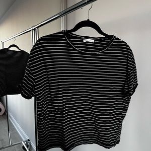 Zara black and white striped tee
